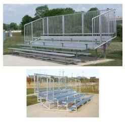 BSN Bleachers With Vertical Picket Railing